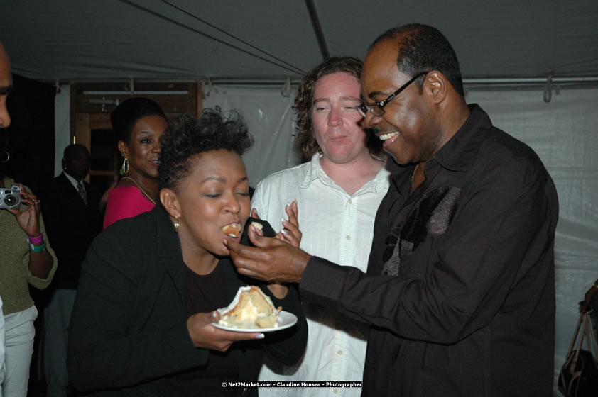 The Hon. Orette Bruce Goldwin, M.P., Prime Minister of Jamaica, Minister of Tourism, Hon. Edmund Bartlett, and Director of Tourism, Basil Smith at the Air Jamaica Jazz and Blues Festival 2008 The Art of Music - Thrusday, January 24, 2008 - Air Jamaica Jazz & Blues 2008 The Art of Music venue at the Aqaueduct on Rose Hall Resort & Counrty Club, Montego Bay, St. James, Jamaica W.I. - Thursday, January 24 - Saturday, January 26, 2008 - Photographs by Net2Market.com - Claudine Housen & Barry J. Hough Sr, Photographers - Negril Travel Guide, Negril Jamaica WI - http://www.negriltravelguide.com - info@negriltravelguide.com...!