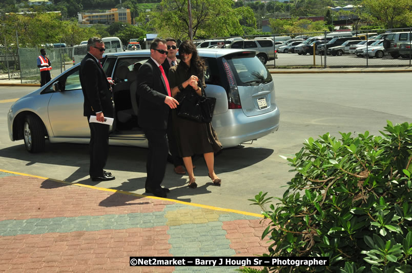 The Unveiling Of The Commemorative Plaque By The Honourable Prime Minister, Orette Bruce Golding, MP, And Their Majesties, King Juan Carlos I And Queen Sofia Of Spain - On Wednesday, February 18, 2009, Marking The Completion Of The Expansion Of Sangster International Airport, Venue at Sangster International Airport, Montego Bay, St James, Jamaica - Wednesday, February 18, 2009 - Photographs by Net2Market.com - Barry J. Hough Sr, Photographer/Photojournalist - Negril Travel Guide, Negril Jamaica WI - http://www.negriltravelguide.com - info@negriltravelguide.com...!