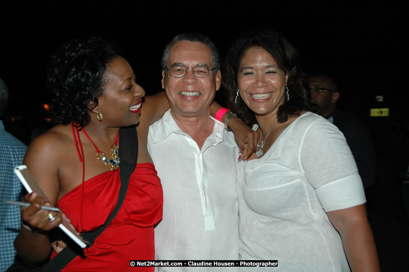 The Hon. Orette Bruce Goldwin, M.P., Prime Minister of Jamaica, Minister of Tourism, Hon. Edmund Bartlett, and Director of Tourism, Basil Smith at the Air Jamaica Jazz and Blues Festival 2008 The Art of Music - Ridday, January 25, 2008 - Air Jamaica Jazz & Blues 2008 The Art of Music venue at the Aqaueduct on Rose Hall Resort & Counrty Club, Montego Bay, St. James, Jamaica W.I. - Thursday, January 24 - Saturday, January 26, 2008 - Photographs by Net2Market.com - Claudine Housen & Barry J. Hough Sr, Photographers - Negril Travel Guide, Negril Jamaica WI - http://www.negriltravelguide.com - info@negriltravelguide.com...!