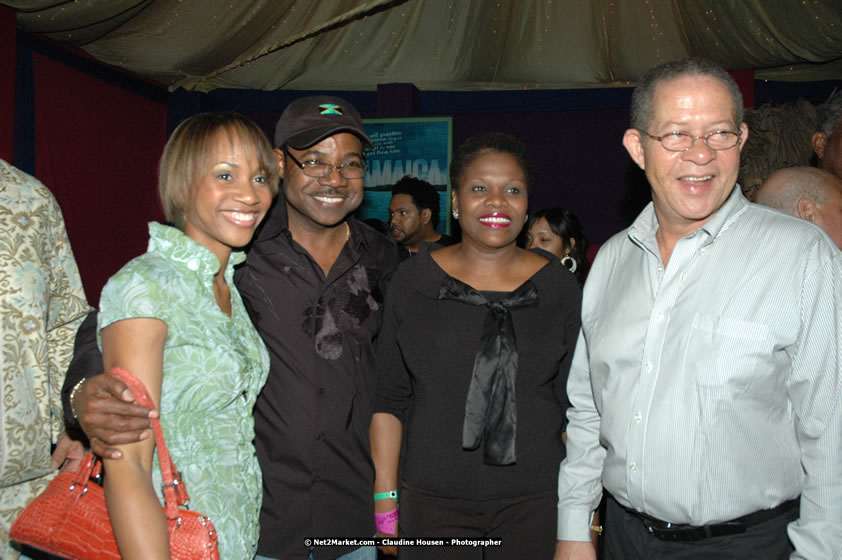 The Hon. Orette Bruce Goldwin, M.P., Prime Minister of Jamaica, Minister of Tourism, Hon. Edmund Bartlett, and Director of Tourism, Basil Smith at the Air Jamaica Jazz and Blues Festival 2008 The Art of Music - Thrusday, January 24, 2008 - Air Jamaica Jazz & Blues 2008 The Art of Music venue at the Aqaueduct on Rose Hall Resort & Counrty Club, Montego Bay, St. James, Jamaica W.I. - Thursday, January 24 - Saturday, January 26, 2008 - Photographs by Net2Market.com - Claudine Housen & Barry J. Hough Sr, Photographers - Negril Travel Guide, Negril Jamaica WI - http://www.negriltravelguide.com - info@negriltravelguide.com...!