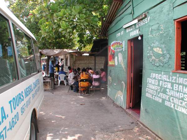 Lunch at Billy Kerr's Grassy Park - Negril Chamber of Commerce Community Guide Training Programme Photos - Negril Travel Guide, Negril Jamaica WI - http://www.negriltravelguide.com - info@negriltravelguide.com...!