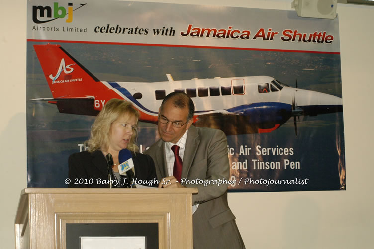 Jamaica Air Shuttle Launch @ MBJ Airports Limited, Wednesday, January 20, 2010, Sangster International Airport, Montego Bay, St. James, Jamaica W.I. - Photographs by Net2Market.com - Barry J. Hough Sr, Photographer/Photojournalist - The Negril Travel Guide - Negril's and Jamaica's Number One Concert Photography Web Site with over 40,000 Jamaican Concert photographs Published -  Negril Travel Guide, Negril Jamaica WI - http://www.negriltravelguide.com - info@negriltravelguide.com...!