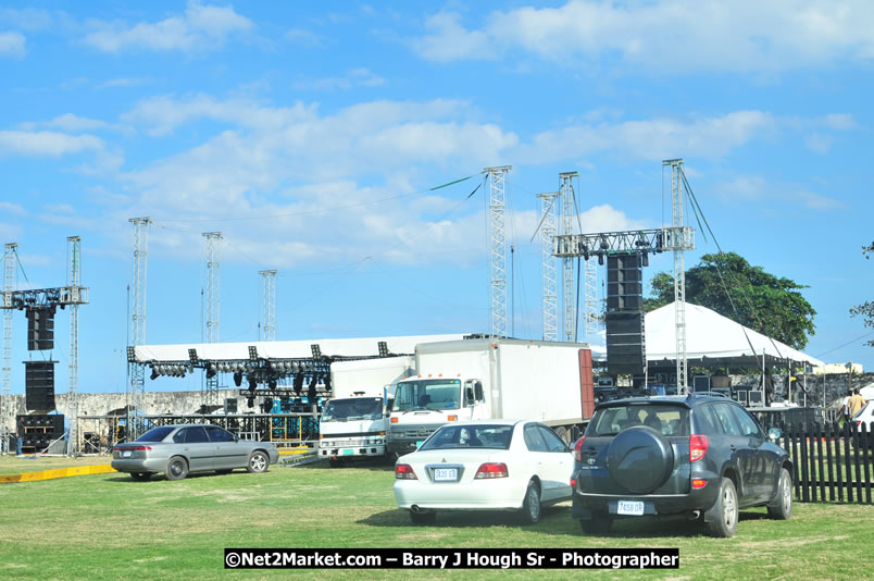 Preparations at the Venue - Jamaica Jazz and Blues Festival 2009, Thursday, January 15, 2009 - Venue at the Aqueduct on Rose Hall Resort &amp; Country Club, Montego Bay, Jamaica - Thursday, January 22 - Saturday, January 24, 2009 - Photographs by Net2Market.com - Barry J. Hough Sr, Photographer/Photojournalist - Negril Travel Guide, Negril Jamaica WI - http://www.negriltravelguide.com - info@negriltravelguide.com...!