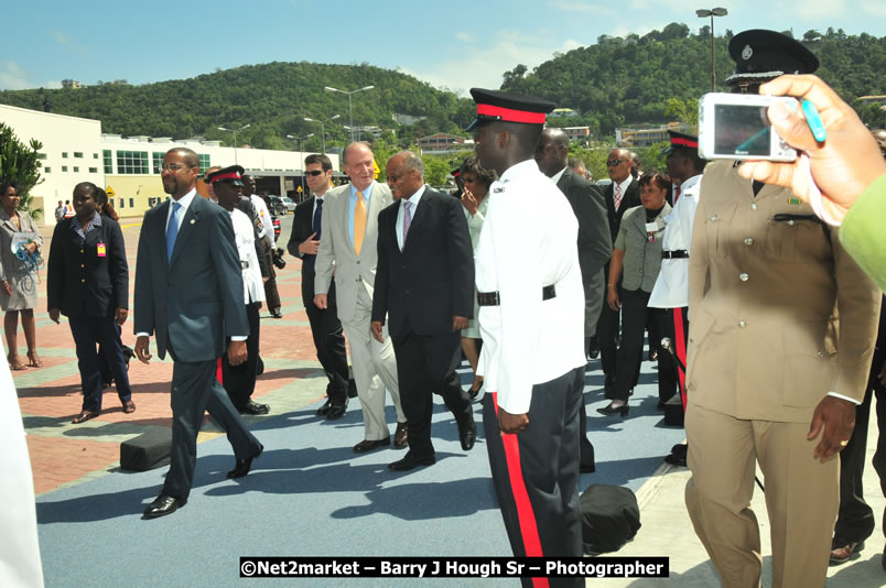 The Unveiling Of The Commemorative Plaque By The Honourable Prime Minister, Orette Bruce Golding, MP, And Their Majesties, King Juan Carlos I And Queen Sofia Of Spain - On Wednesday, February 18, 2009, Marking The Completion Of The Expansion Of Sangster International Airport, Venue at Sangster International Airport, Montego Bay, St James, Jamaica - Wednesday, February 18, 2009 - Photographs by Net2Market.com - Barry J. Hough Sr, Photographer/Photojournalist - Negril Travel Guide, Negril Jamaica WI - http://www.negriltravelguide.com - info@negriltravelguide.com...!