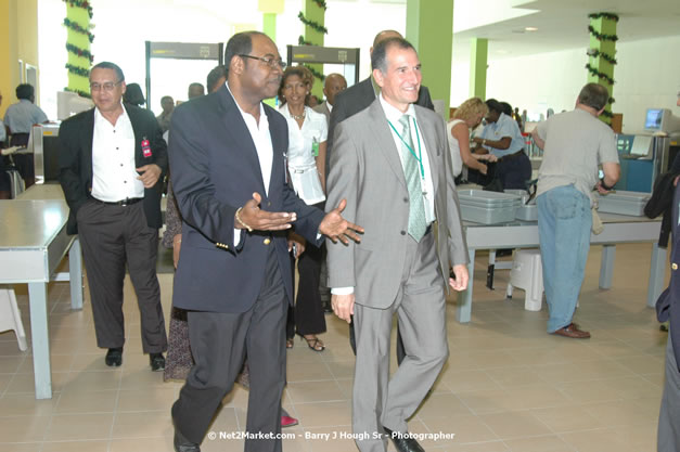 Minister of Tourism, Hon. Edmund Bartlett - Director of Tourism, Basil Smith, and Mayor of Montego Bay, Councillor Charles Sinclair Launch of Winter Tourism Season at Sangster International Airport, Saturday, December 15, 2007 - Sangster International Airport - MBJ Airports Limited, Montego Bay, Jamaica W.I. - Photographs by Net2Market.com - Barry J. Hough Sr, Photographer - Negril Travel Guide, Negril Jamaica WI - http://www.negriltravelguide.com - info@negriltravelguide.com...!