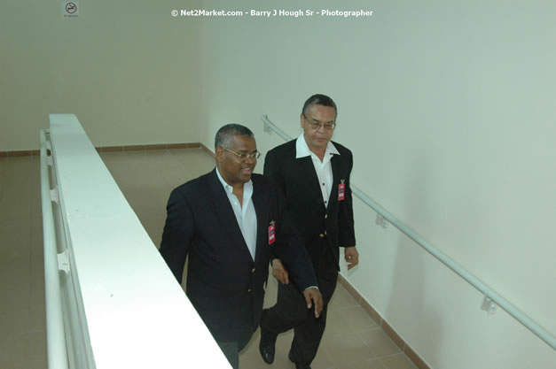 Minister of Tourism, Hon. Edmund Bartlett - Director of Tourism, Basil Smith, and Mayor of Montego Bay, Councillor Charles Sinclair Launch of Winter Tourism Season at Sangster International Airport, Saturday, December 15, 2007 - Sangster International Airport - MBJ Airports Limited, Montego Bay, Jamaica W.I. - Photographs by Net2Market.com - Barry J. Hough Sr, Photographer - Negril Travel Guide, Negril Jamaica WI - http://www.negriltravelguide.com - info@negriltravelguide.com...!