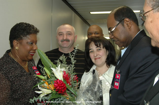 Minister of Tourism, Hon. Edmund Bartlett - Director of Tourism, Basil Smith, and Mayor of Montego Bay, Councillor Charles Sinclair Launch of Winter Tourism Season at Sangster International Airport, Saturday, December 15, 2007 - Sangster International Airport - MBJ Airports Limited, Montego Bay, Jamaica W.I. - Photographs by Net2Market.com - Barry J. Hough Sr, Photographer - Negril Travel Guide, Negril Jamaica WI - http://www.negriltravelguide.com - info@negriltravelguide.com...!