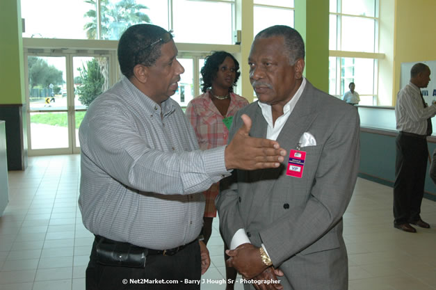 Minister of Tourism, Hon. Edmund Bartlett - Director of Tourism, Basil Smith, and Mayor of Montego Bay, Councillor Charles Sinclair Launch of Winter Tourism Season at Sangster International Airport, Saturday, December 15, 2007 - Sangster International Airport - MBJ Airports Limited, Montego Bay, Jamaica W.I. - Photographs by Net2Market.com - Barry J. Hough Sr, Photographer - Negril Travel Guide, Negril Jamaica WI - http://www.negriltravelguide.com - info@negriltravelguide.com...!