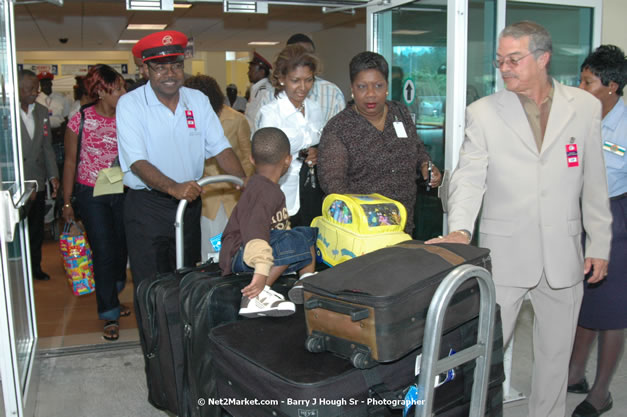 Minister of Tourism, Hon. Edmund Bartlett - Director of Tourism, Basil Smith, and Mayor of Montego Bay, Councillor Charles Sinclair Launch of Winter Tourism Season at Sangster International Airport, Saturday, December 15, 2007 - Sangster International Airport - MBJ Airports Limited, Montego Bay, Jamaica W.I. - Photographs by Net2Market.com - Barry J. Hough Sr, Photographer - Negril Travel Guide, Negril Jamaica WI - http://www.negriltravelguide.com - info@negriltravelguide.com...!