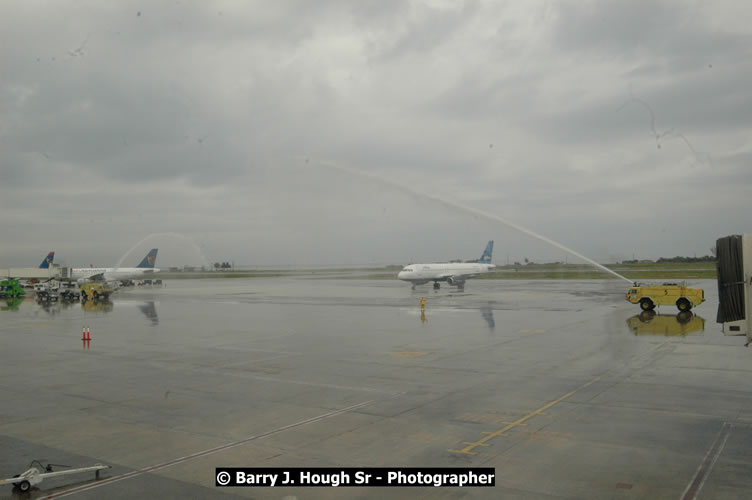 JetBue Airways' Inaugural Air Service between Sangster International Airport, Montego Bay and John F. Kennedy Airport, New York at MBJ Airports Sangster International Airport, Montego Bay, St. James, Jamaica - Thursday, May 21, 2009 - Photographs by Net2Market.com - Barry J. Hough Sr, Photographer/Photojournalist - Negril Travel Guide, Negril Jamaica WI - http://www.negriltravelguide.com - info@negriltravelguide.com...!