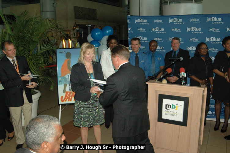 JetBue Airways' Inaugural Air Service between Sangster International Airport, Montego Bay and John F. Kennedy Airport, New York at MBJ Airports Sangster International Airport, Montego Bay, St. James, Jamaica - Thursday, May 21, 2009 - Photographs by Net2Market.com - Barry J. Hough Sr, Photographer/Photojournalist - Negril Travel Guide, Negril Jamaica WI - http://www.negriltravelguide.com - info@negriltravelguide.com...!