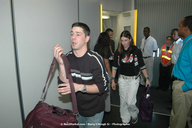 MBJ Airports Limited Welcomes WestJet Airlines - Inaugural Scheduled Service From Toronto Pearsons International Airport - Monday, December 10, 2007 - Sangster International Airport - MBJ Airports Limited, Montego Bay, Jamaica W.I. - Photographs by Net2Market.com - Barry J. Hough Sr, Photographer - Negril Travel Guide, Negril Jamaica WI - http://www.negriltravelguide.com - info@negriltravelguide.com...!