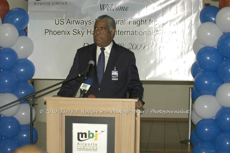 US Airways Inaugurtes New Service from Phoenix Sky Harbor International Airport to Sangster International Airport, Friday, December 18, 2009, Sangster International Airport, Montego Bay, St. James, Jamaica W.I. - Photographs by Net2Market.com - Barry J. Hough Sr, Photographer/Photojournalist - The Negril Travel Guide - Negril's and Jamaica's Number One Concert Photography Web Site with over 40,000 Jamaican Concert photographs Published -  Negril Travel Guide, Negril Jamaica WI - http://www.negriltravelguide.com - info@negriltravelguide.com...!