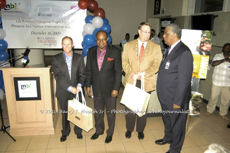 US Airways Inaugurtes New Service from Phoenix Sky Harbor International Airport to Sangster International Airport, Friday, December 18, 2009, Sangster International Airport, Montego Bay, St. James, Jamaica W.I. - Photographs by Net2Market.com - Barry J. Hough Sr, Photographer/Photojournalist - The Negril Travel Guide - Negril's and Jamaica's Number One Concert Photography Web Site with over 40,000 Jamaican Concert photographs Published -  Negril Travel Guide, Negril Jamaica WI - http://www.negriltravelguide.com - info@negriltravelguide.com...!