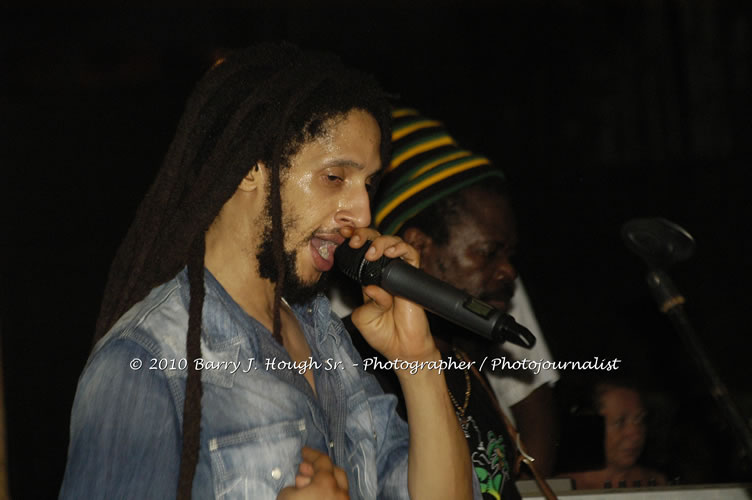 Julian Marley - Grammy Nominee & Son of the Legend Bob Marley - Live in Concert - Also featuring Ras Noble, Power Drill, Iron Head, & Robin Banks - Backing Band Roots Warrior, plus DJ Gemini @ One Love Reggae Concerts Series 09/10 @ Negril Escape Resort & Spa, February 2, 2010, One Love Drive, West End, Negril, Westmoreland, Jamaica W.I. - Photographs by Net2Market.com - Barry J. Hough Sr, Photographer/Photojournalist - The Negril Travel Guide - Negril's and Jamaica's Number One Concert Photography Web Site with over 40,000 Jamaican Concert photographs Published -  Negril Travel Guide, Negril Jamaica WI - http://www.negriltravelguide.com - info@negriltravelguide.com...!