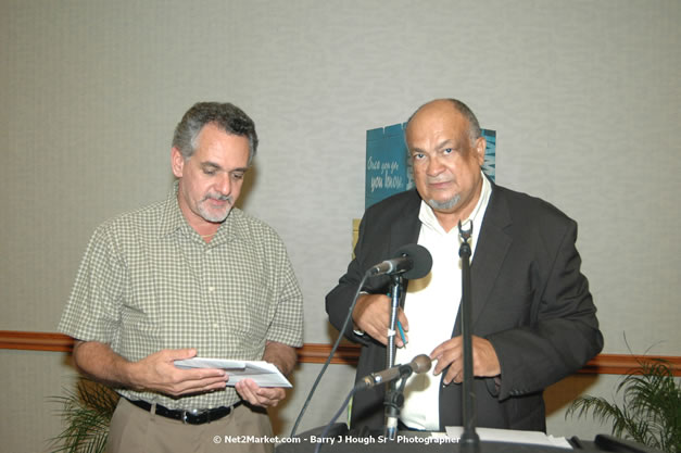 Red Cap Porters Awards - Minister of Tourism, Hon. Edmund Bartlett - Director of Tourism, Basil Smith - Friday, December 14, 2007 - Holiday Inn Sunspree, Montego Bay, Jamaica W.I. - Photographs by Net2Market.com - Barry J. Hough Sr, Photographer - Negril Travel Guide, Negril Jamaica WI - http://www.negriltravelguide.com - info@negriltravelguide.com...!