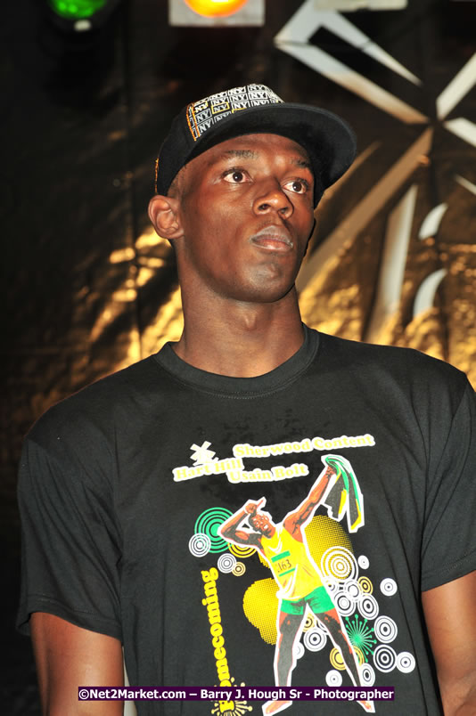 Usain Bolt of Jamaica - The Fastest Man In The World  - Usain Bolt Homecoming Celebrations Concert at the William Knibb High School Play Field, Trelawny - Ice, Ding Dong, Ravers Clavers, D'Angel, Voicemail, RDX and Dancers, Wayne Marshall, Tammi Chynn, Bugle, Nero, Tanya Stephens, Richie Spice, Kip Rich,and Shaggy - Photographs by Net2Market.com - Barry J. Hough Sr. Photojournalist/Photograper - Photographs taken with a Nikon D300 - Negril Travel Guide, Negril Jamaica WI - http://www.negriltravelguide.com - info@negriltravelguide.com...!