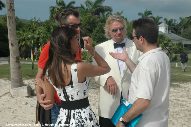 Press Conference - Virgin Atlantic Inaugural Flight To Montego Bay, Jamaica Photos - Sir Richard Bronson, President & Family, and 450 Passengers - Press Conference at the Royal Pavillion, Half Moon Resort, Montego Bay, Jamaica - Tuesday, July 4, 2006 - Negril Travel Guide, Negril Jamaica WI - http://www.negriltravelguide.com - info@negriltravelguide.com...!