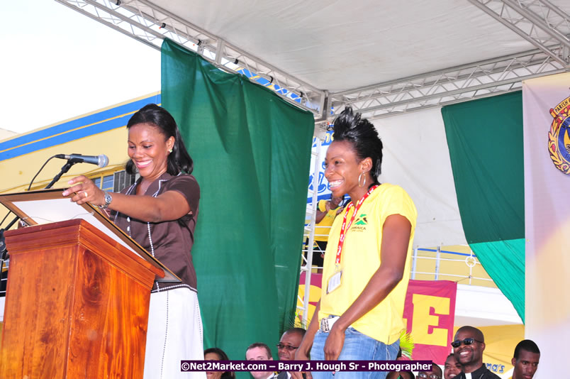 The City of Montego Bay Welcomes Our 2008 Olympians - Western Motorcade - Civic Ceremony - A Salute To Our Beijing Heros - Sam Sharpe Square, Montego Bay, Jamaica - Tuesday, October 7, 2008 - Photographs by Net2Market.com - Barry J. Hough Sr. Photojournalist/Photograper - Photographs taken with a Nikon D300 - Negril Travel Guide, Negril Jamaica WI - http://www.negriltravelguide.com - info@negriltravelguide.com...!